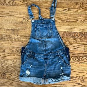 Maternity Small Jean Short Overalls